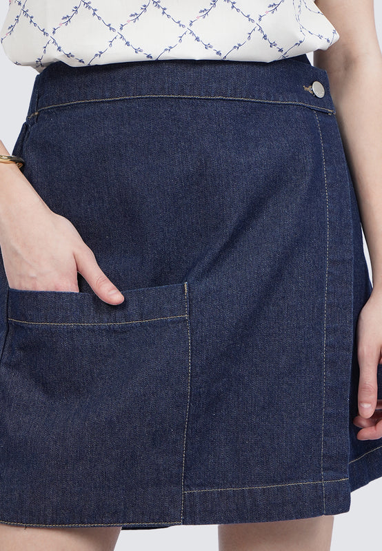 Mini Denim Skort with Front Pocket