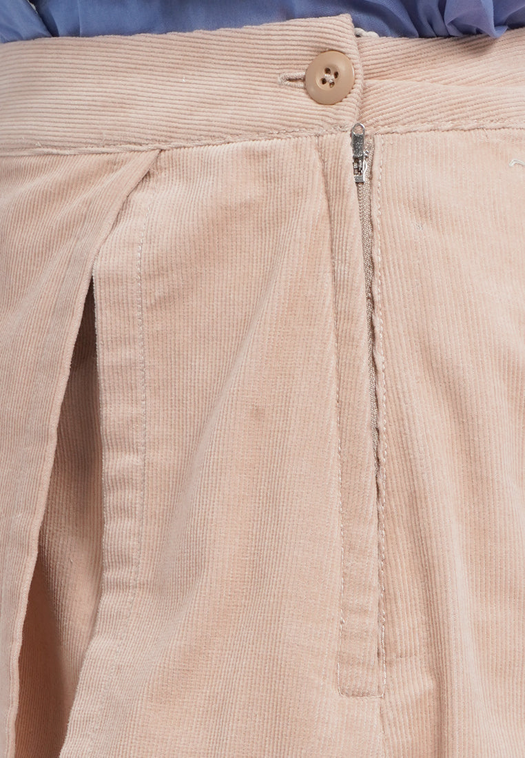 Buttoned Side Pocket Mini Skort