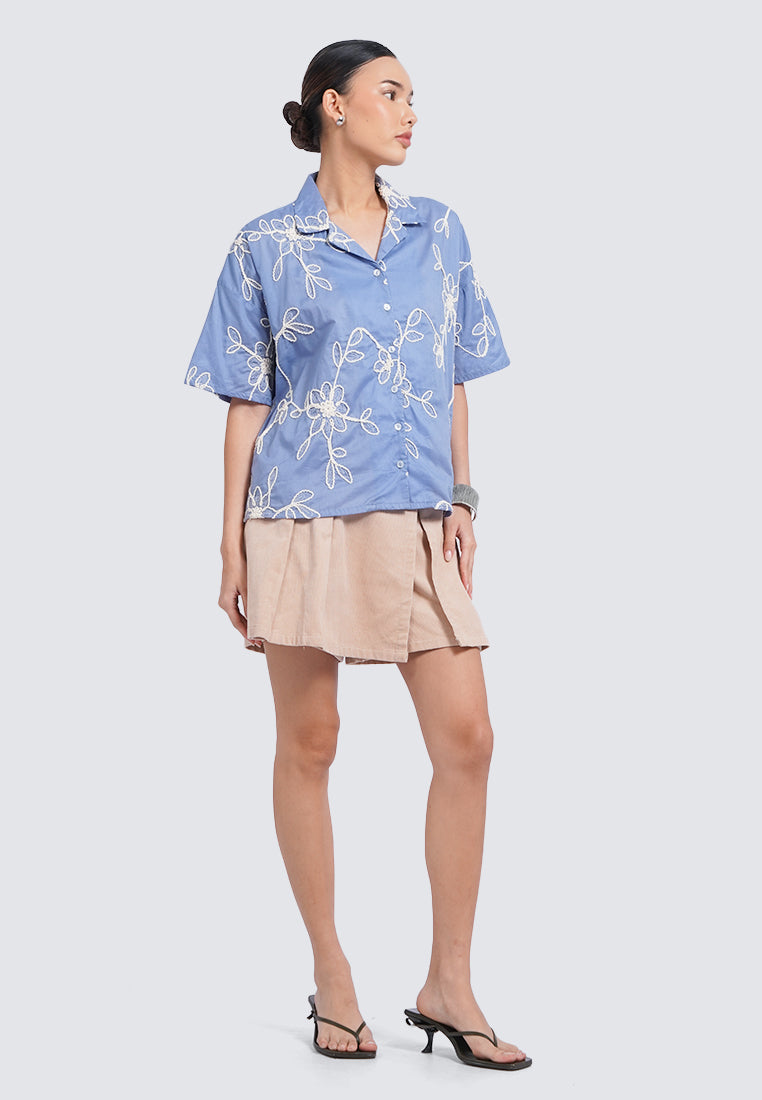 Buttoned Side Pocket Mini Skort