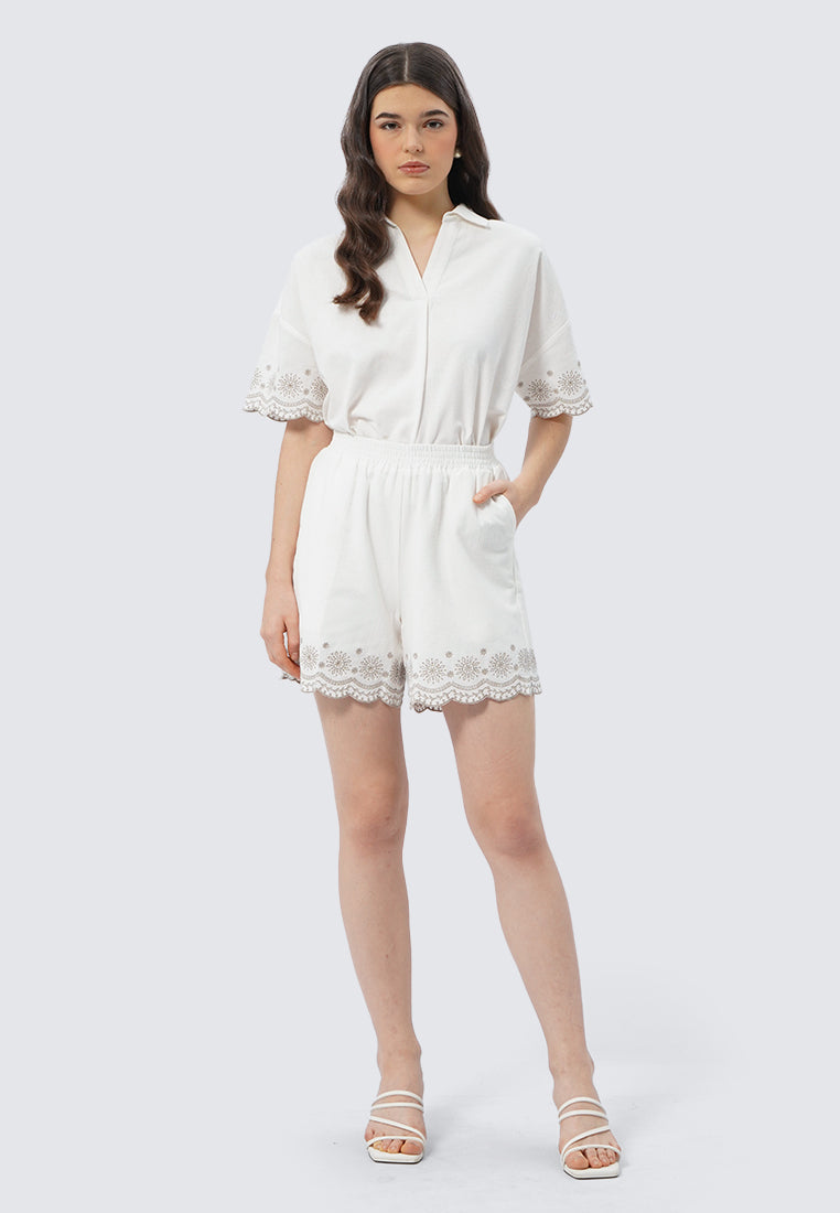 Regular Fit Embroidered Short Pants