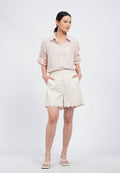 Short Pants with Scallop Hem Details