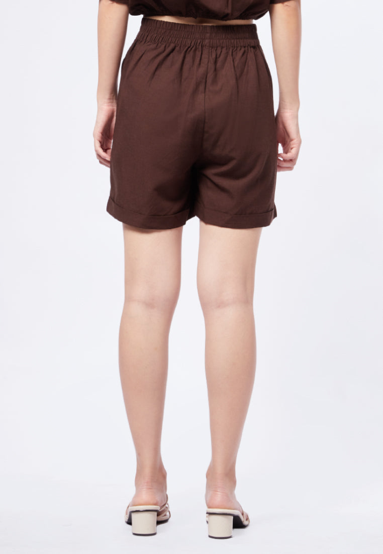 A-Line Shorts with Overlap Waistband