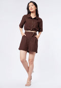 A-Line Shorts with Overlap Waistband