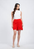 Scallop Hem Eyelet Short Pants