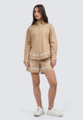 Embroidered Linen Short Pants