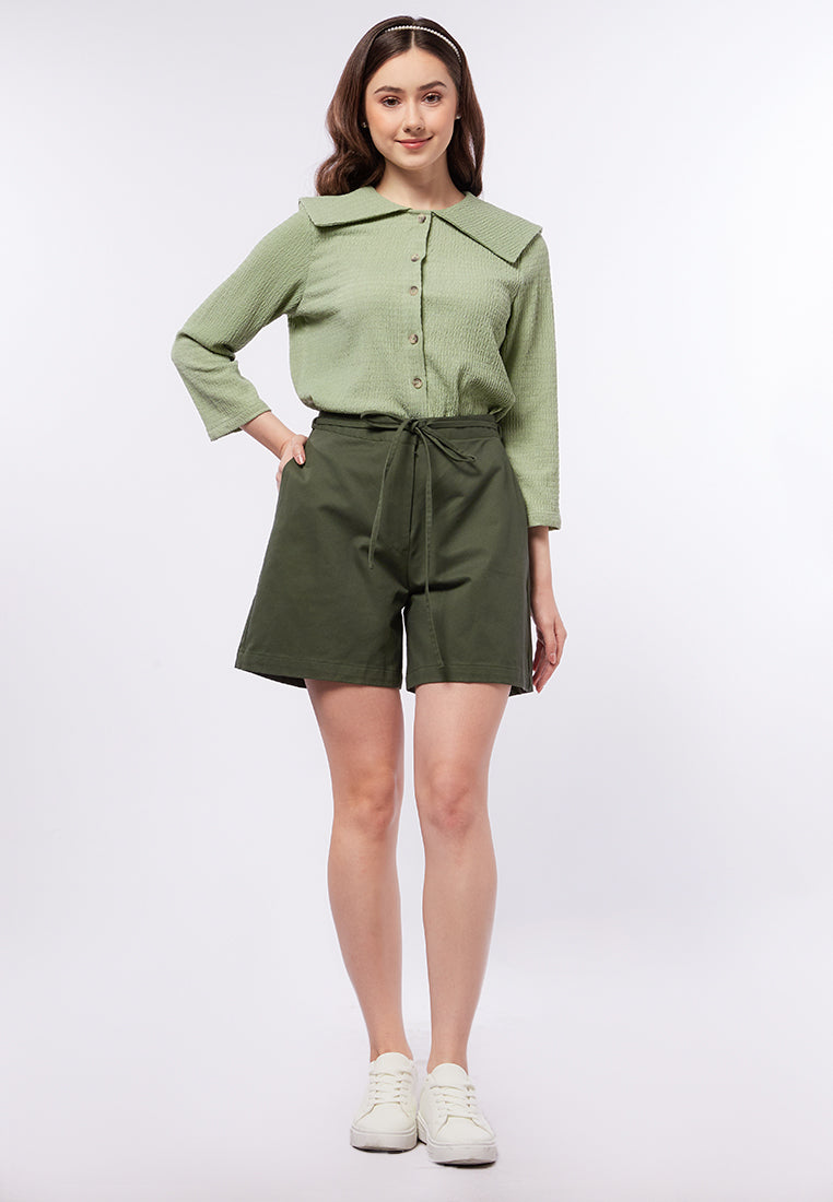 A-Line Shorts with Waist Tie Details