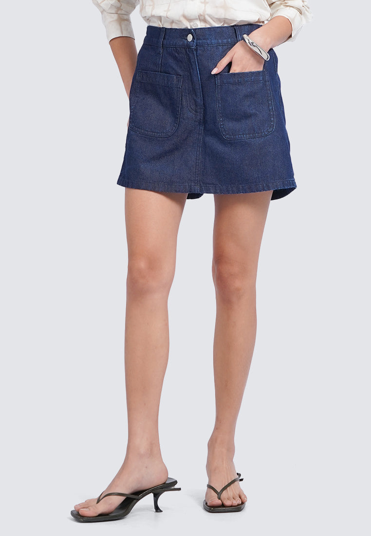 Double Pocket Mini Denim Skort