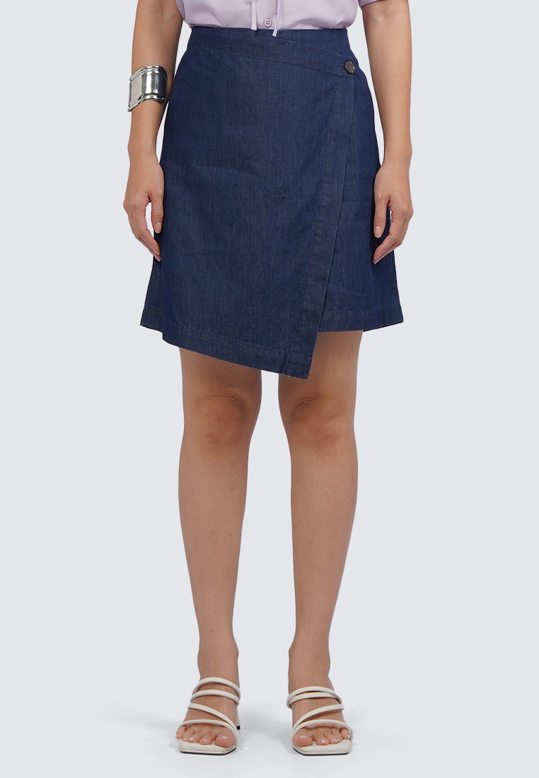 Wrapped Chambray Mini Skort