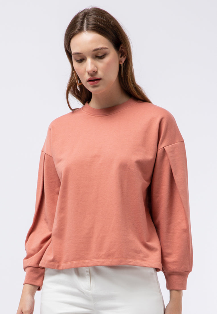 High Neck Long Sleeve Sweatshirt