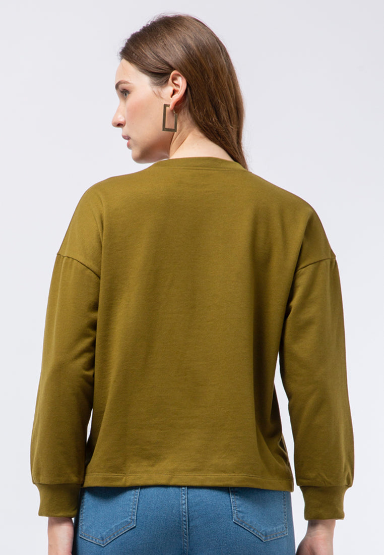 High Neck Long Sleeve Sweatshirt