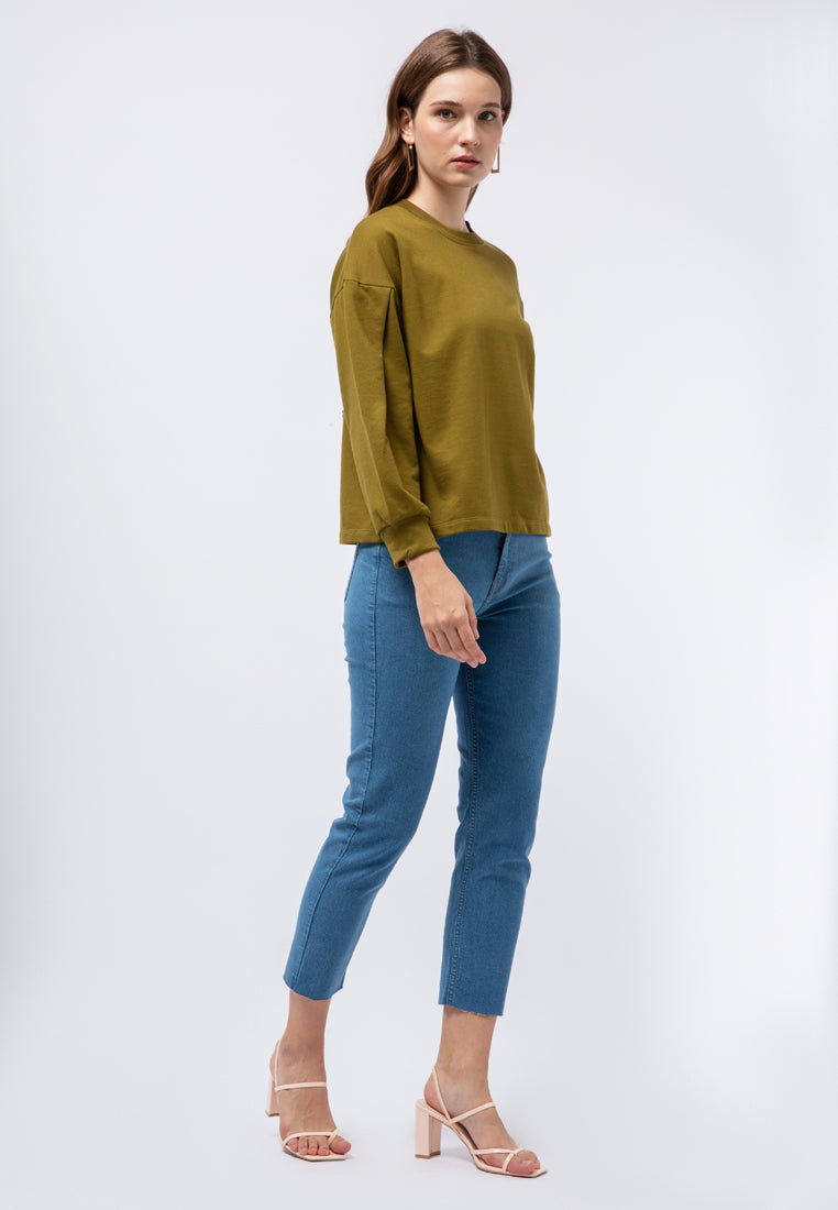 High Neck Long Sleeve Sweatshirt