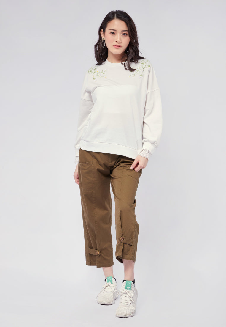 Embroidered Loose Sweatshirt