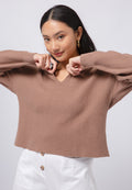 Knit Sweater with Polo Collar