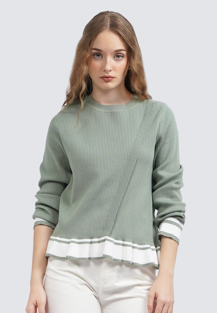 Long Sleeve Sweater with Frill Details