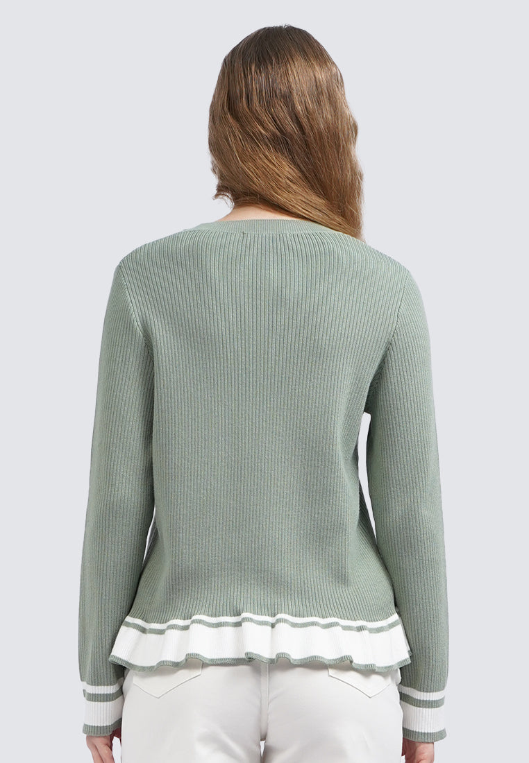 Long Sleeve Sweater with Frill Details