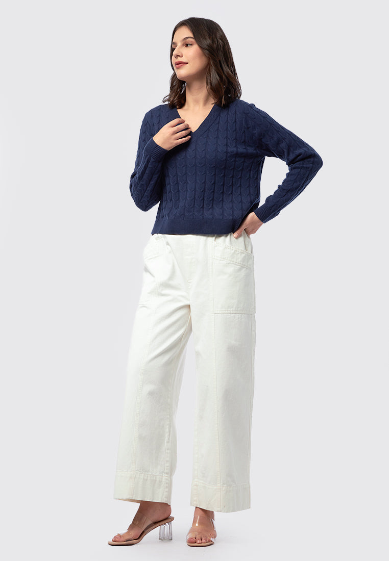 Long Sleeve Pattern Knit Top