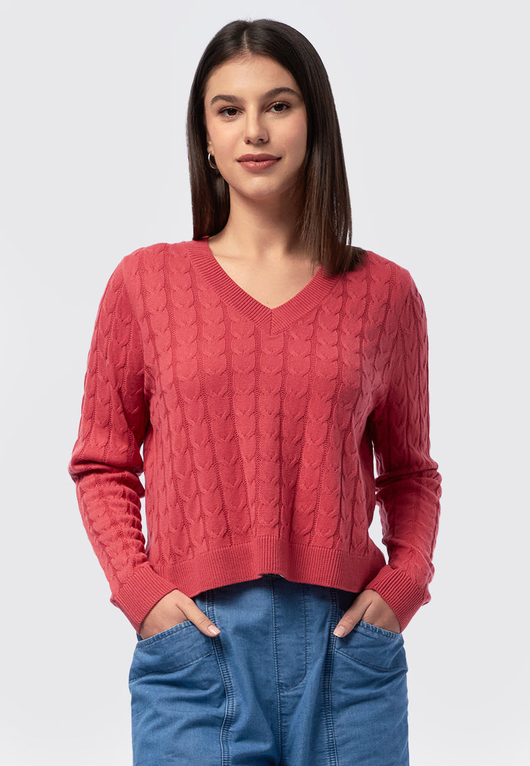 Long Sleeve Pattern Knit Top