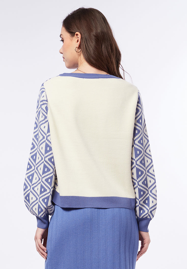 Round Neck Printed Sweater