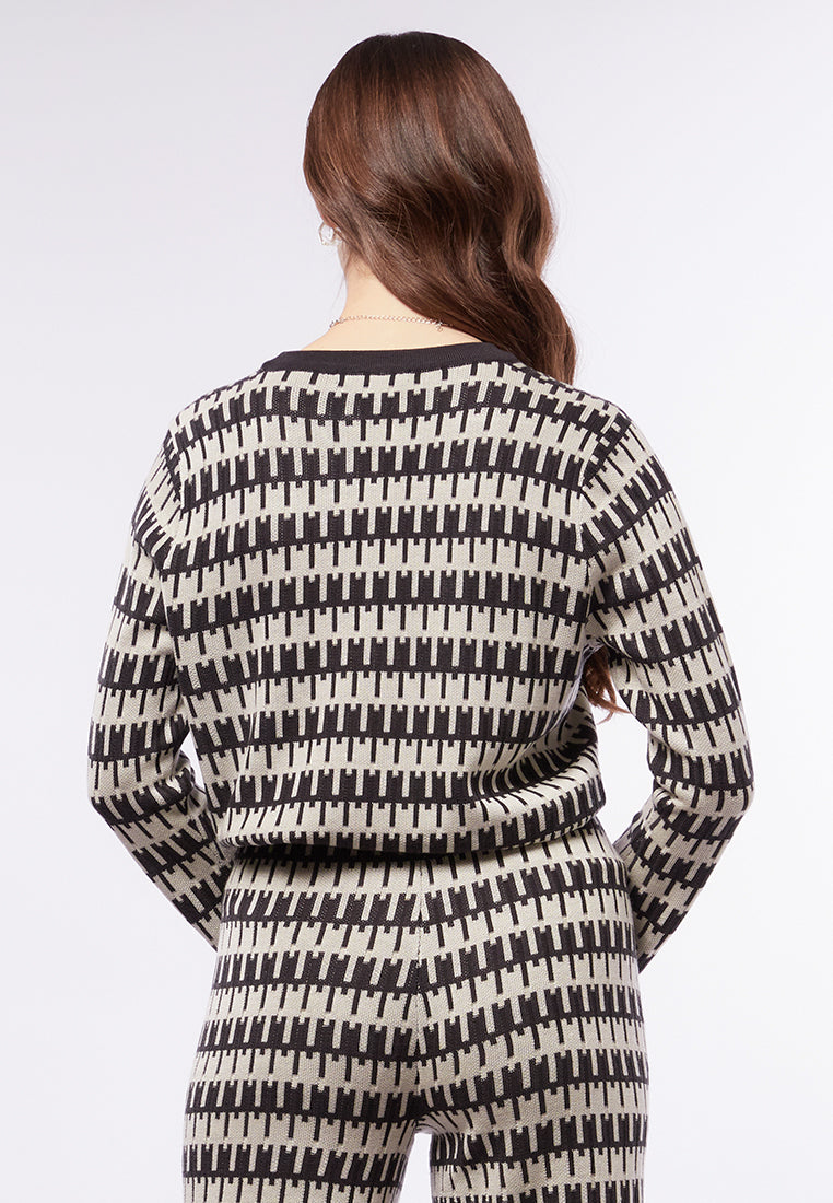 Long Sleeve Sweater with Drawstring Details