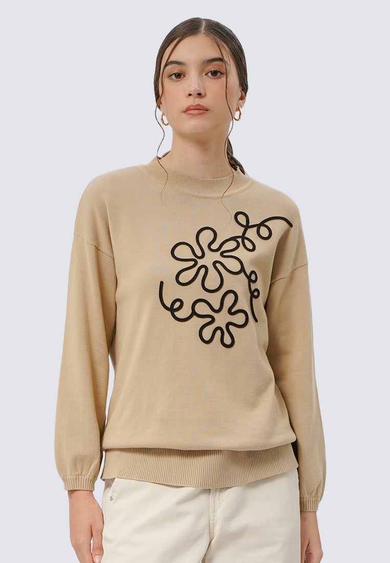 Embroidered Long Sleeve Top