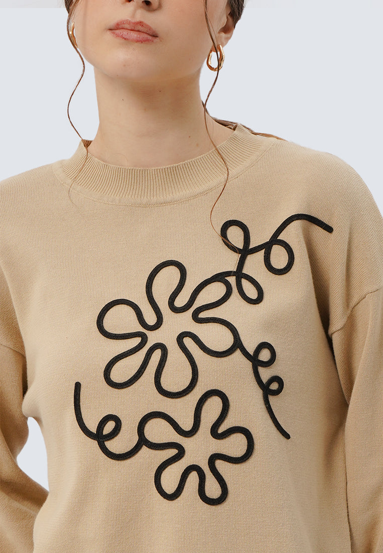 Embroidered Long Sleeve Top