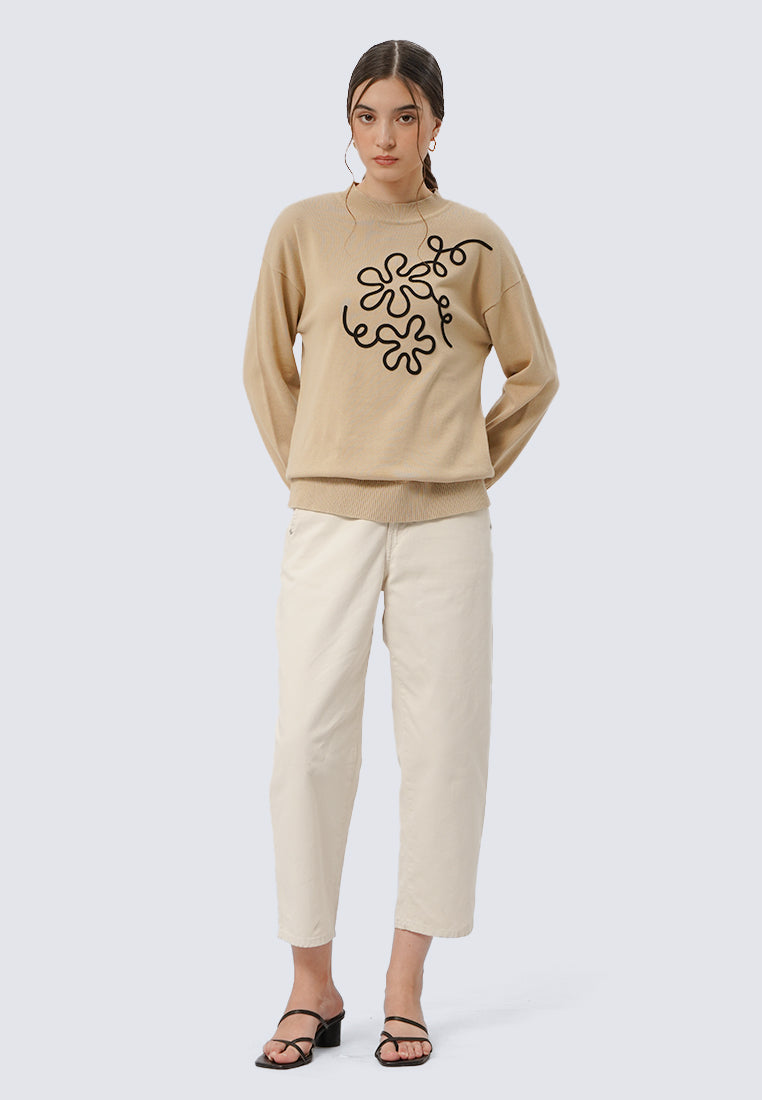 Embroidered Long Sleeve Top