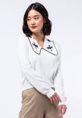 Sweater with Embriodered Collar