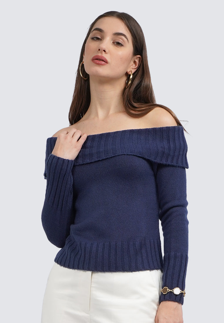 Off Shoulder Long Sleeve Sweater