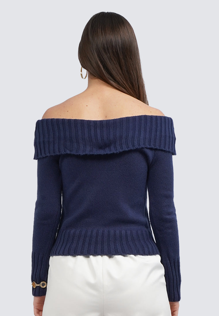 Off Shoulder Long Sleeve Sweater