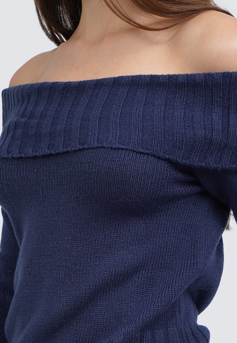 Off Shoulder Long Sleeve Sweater