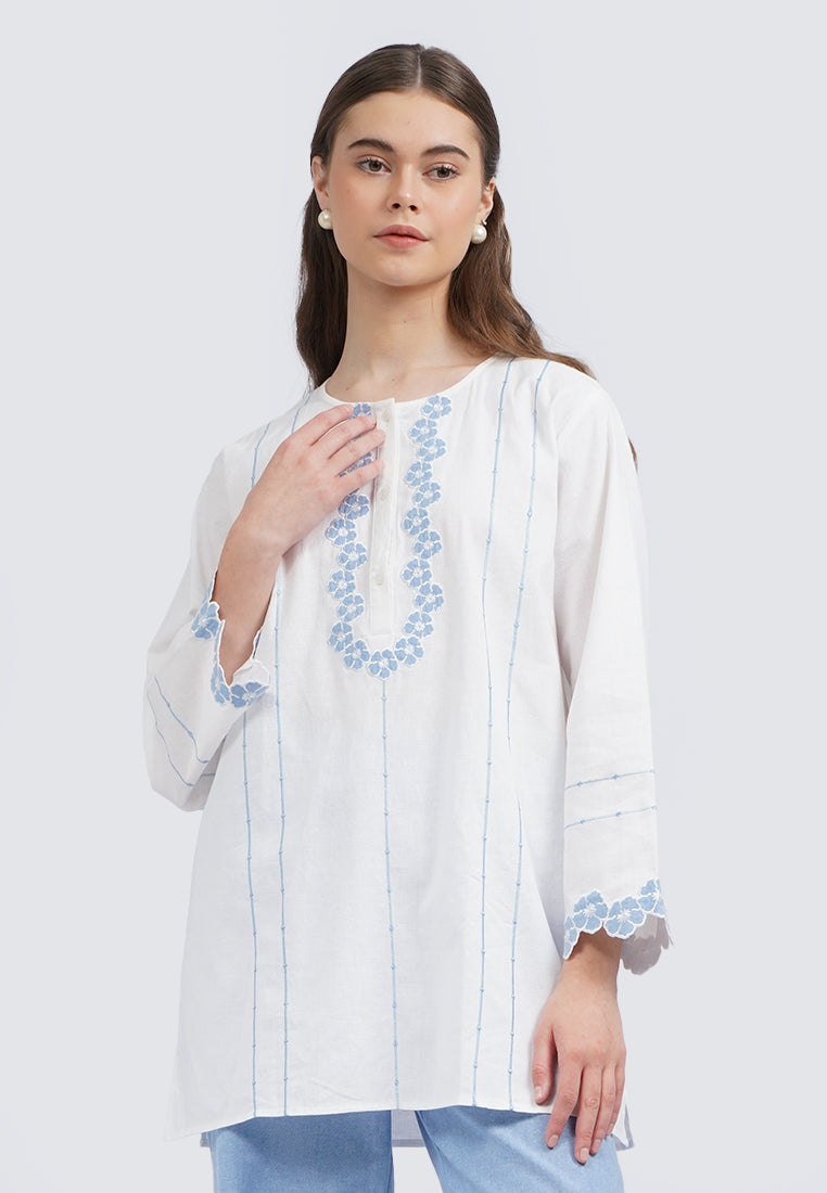 Contrast Embroidered Tunic