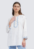 Contrast Embroidered Tunic