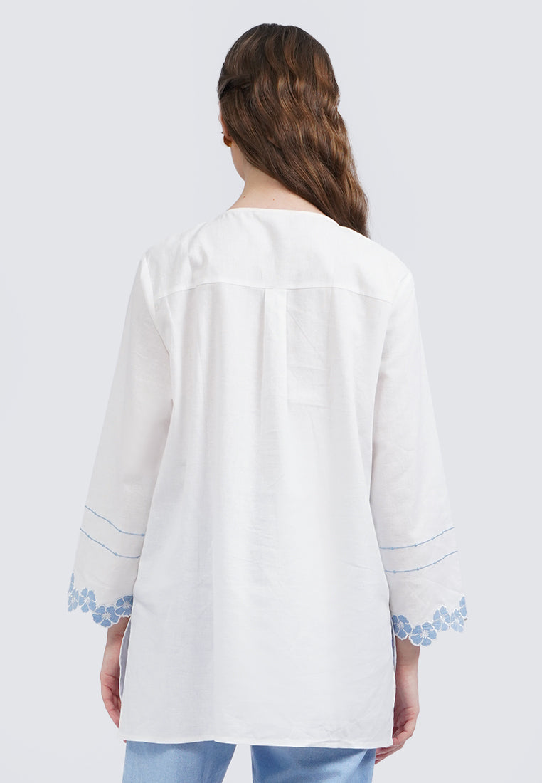 Contrast Embroidered Tunic