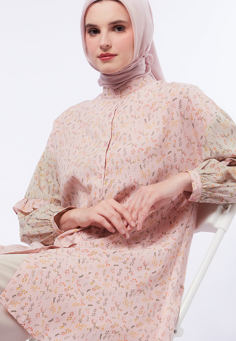 Two Tone Balloon Sleeve Tunic