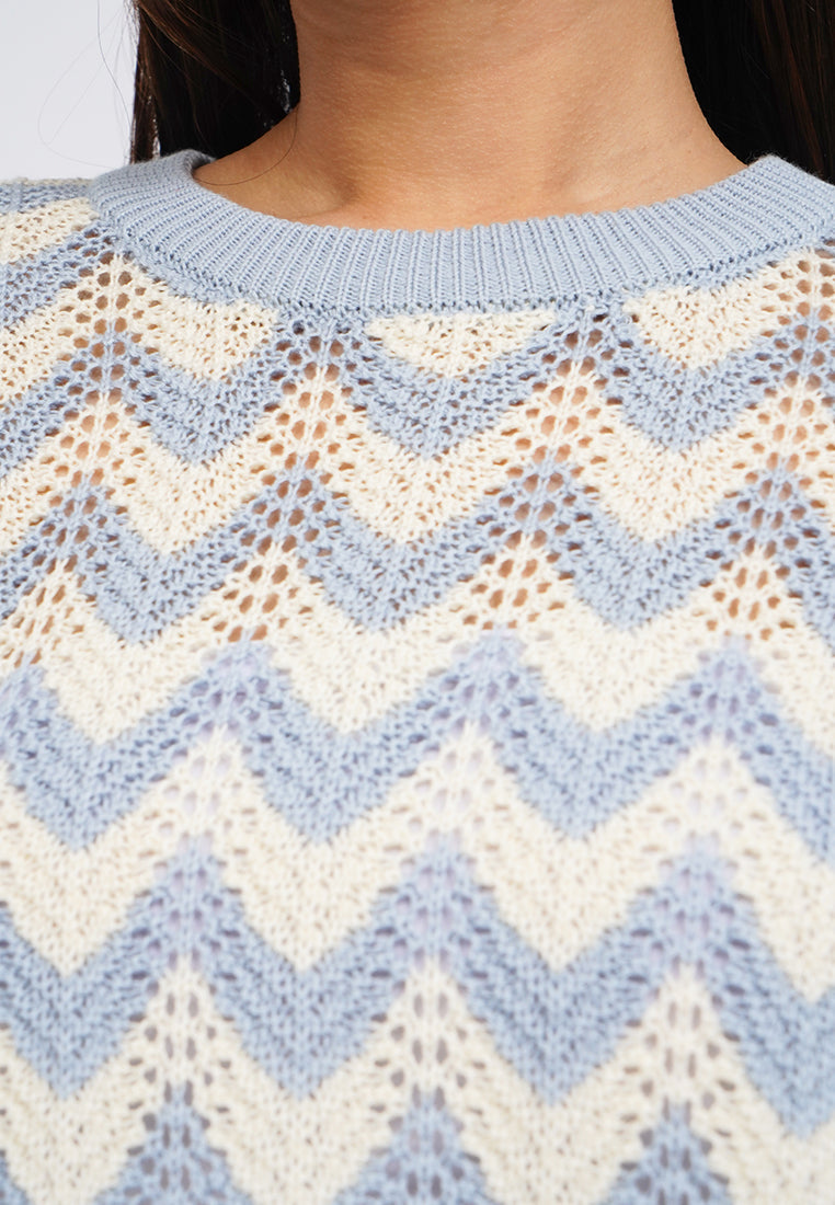 Short Sleeve Printed Knit Top