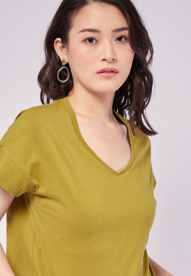 Basic V-neck Short Sleeve T-shirt