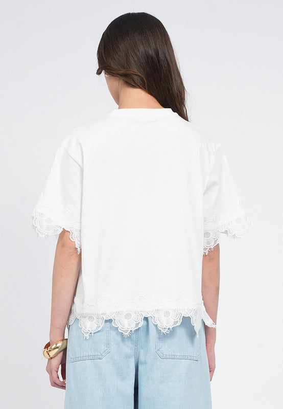 Short Sleeve T-Shirt with Lace Details