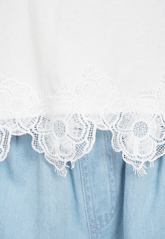 Short Sleeve T-Shirt with Lace Details