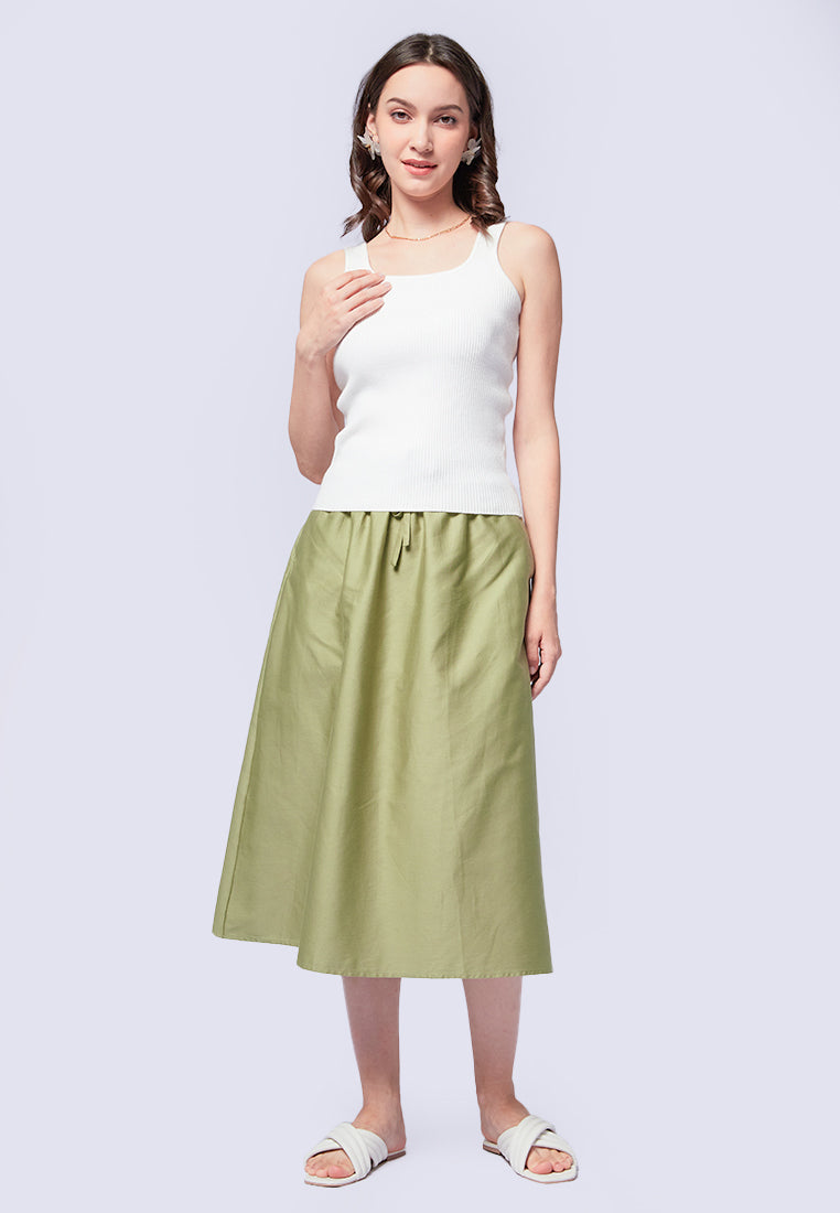 Square Neck Knit Tank Top