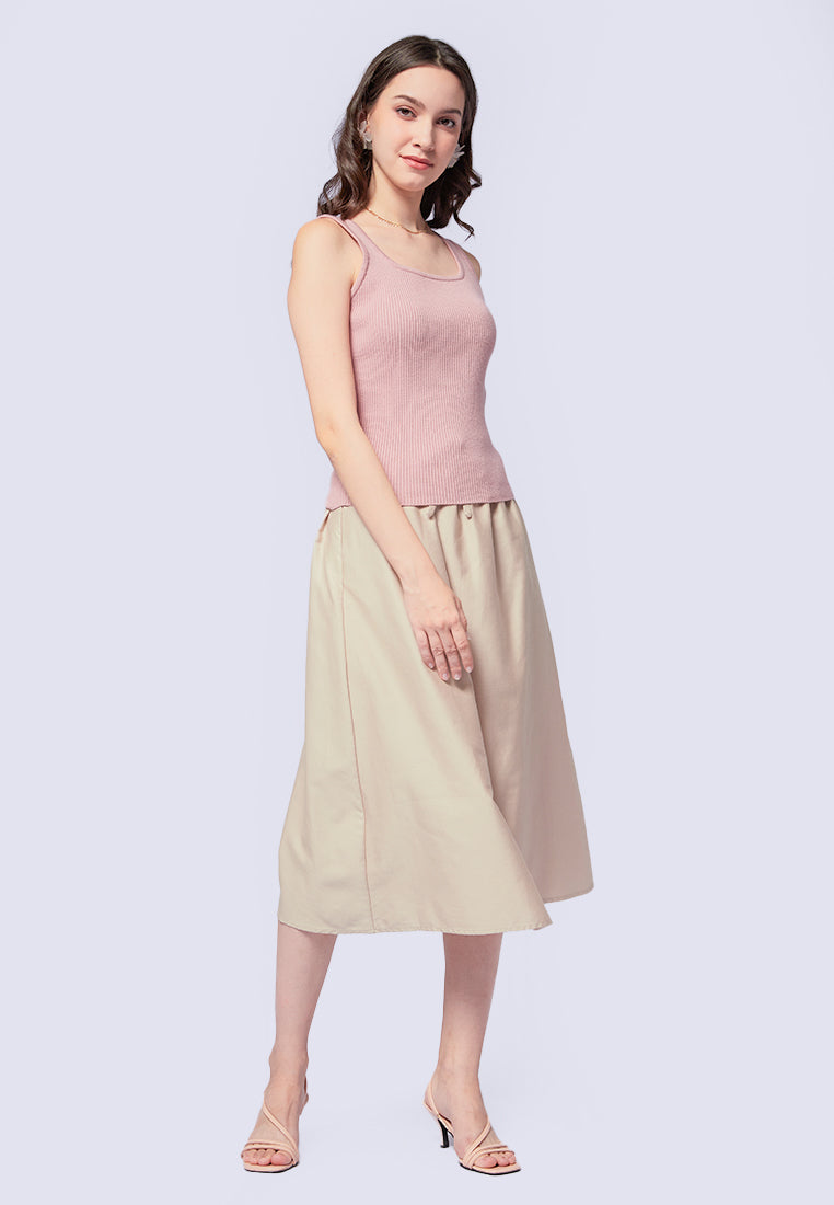 Square Neck Knit Tank Top