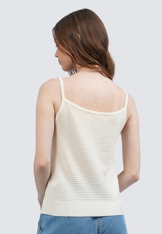 Embroidery Details Knit Tank Top
