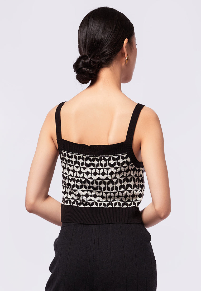 Sleeveless Printed Knit Camisole