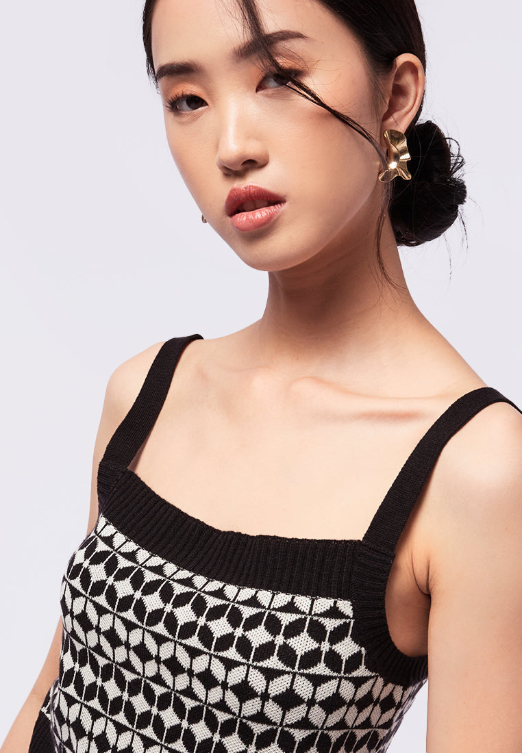 Sleeveless Printed Knit Camisole