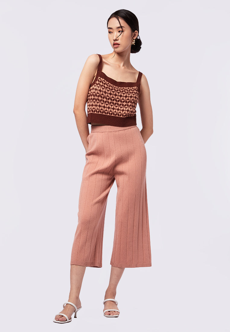 Sleeveless Printed Knit Camisole