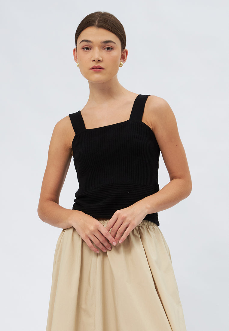 Sleeveless Knit Crop Top
