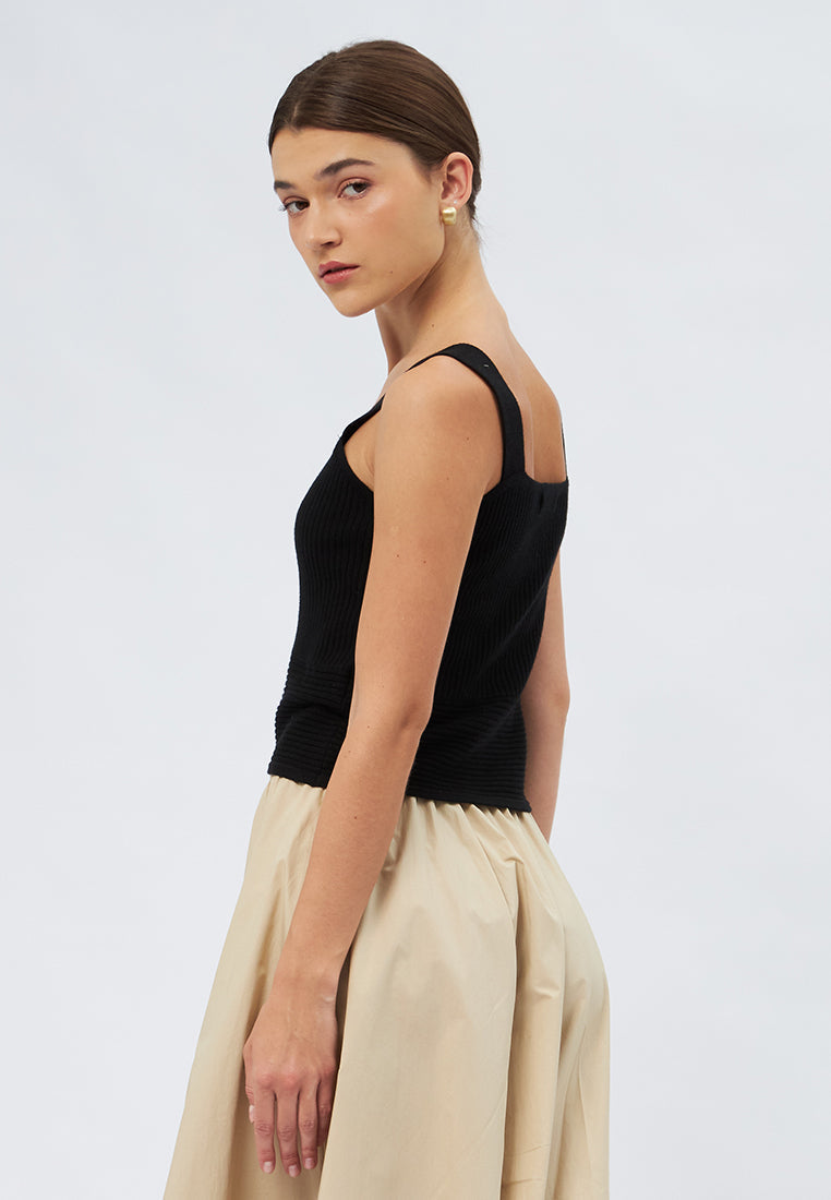 Sleeveless Knit Crop Top