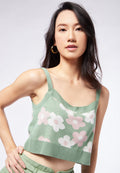 Square Neck Printed Crop Top