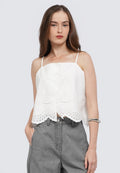 Eyelet Cropped Tank Top
