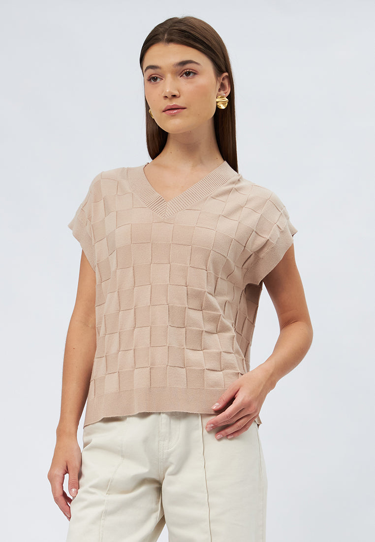 V-Neck Knit Top