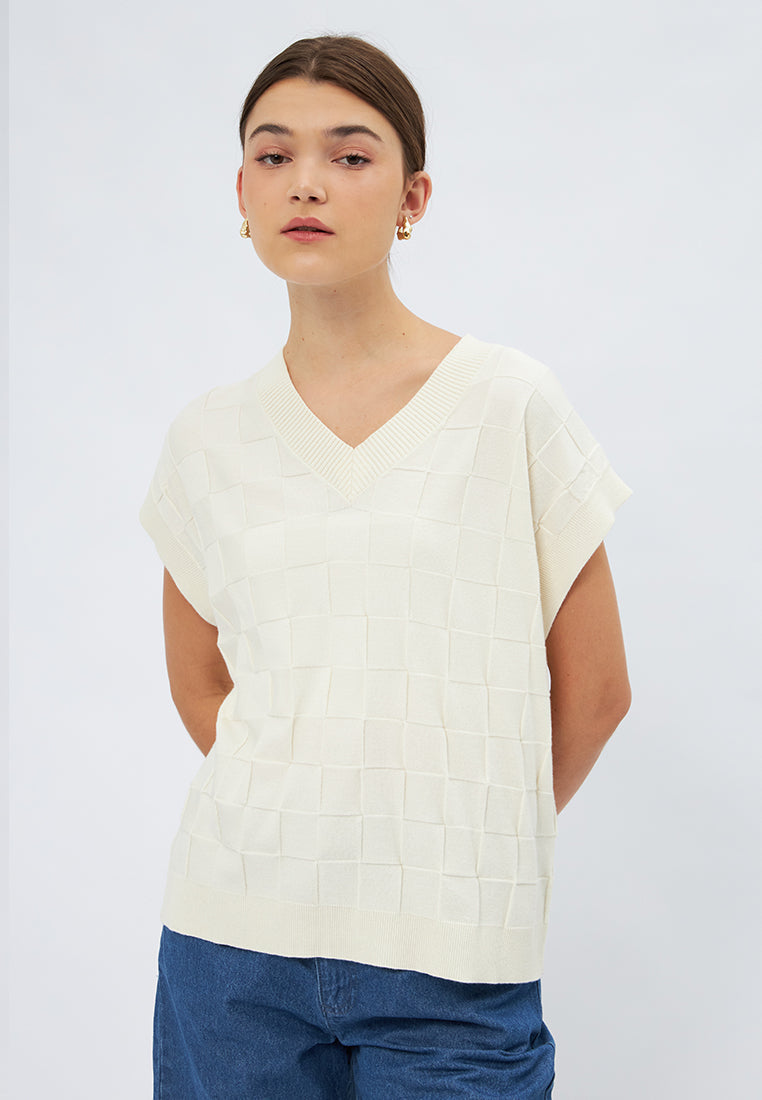 V-Neck Knit Top